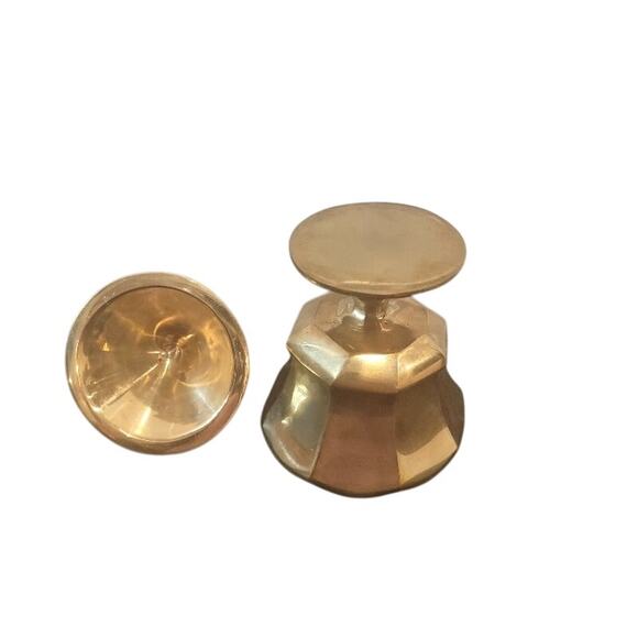 VTG Antique Phelps Dodge Trinket Dish Container w/ Lid Brass Weighted Storage - Picture 4 of 8